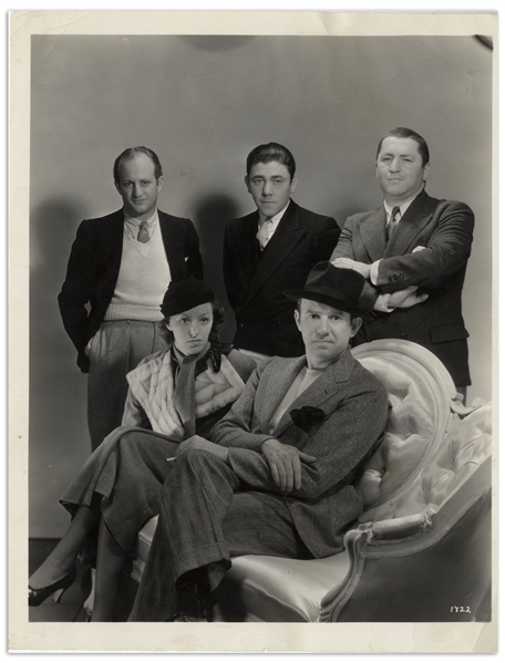 8 x 10 Glossy Photo Entitled Sunset and Dawn From 1933 With Larry, Moe, Curly, Ted Healy and Bonnie Bonnell -- Very Good Condition